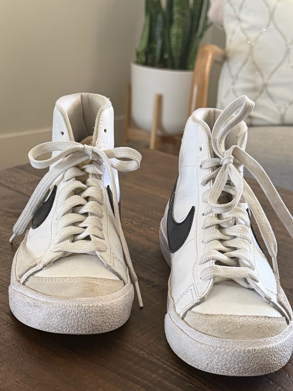 Nike White Label with Black Swoosh and Black Text (size 5 men’s) fit 6.5 women